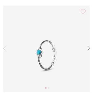 Spirited Heart Ring, Cyan Blue Crystal